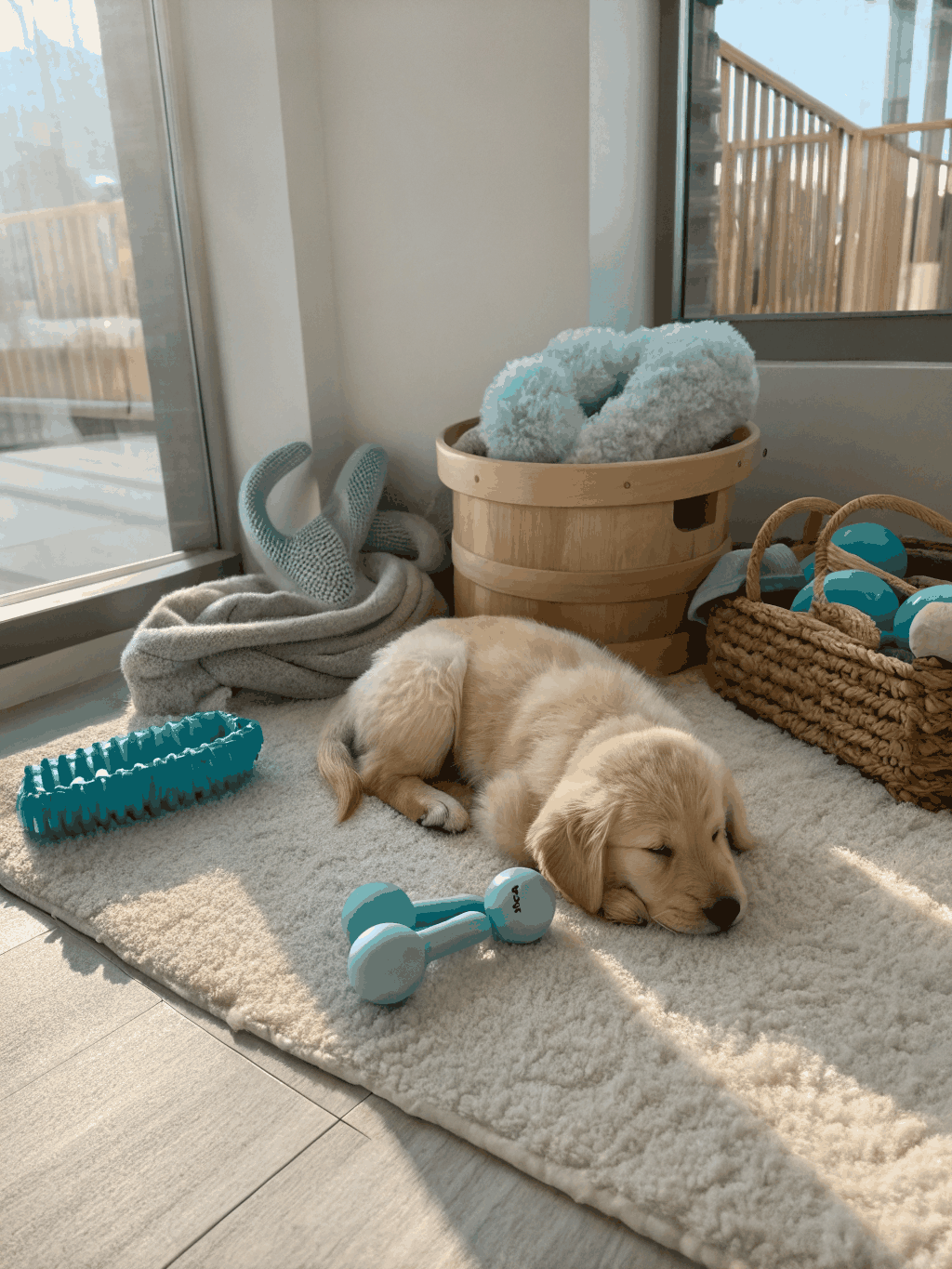Purebred red Toy Poodle puppy resting with pedigree posture